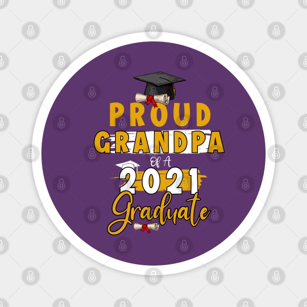 Proud grandpa of a 2021 graduate shirt funny graduate for boys and girls and student who study in university and high school Magnet by dianoo